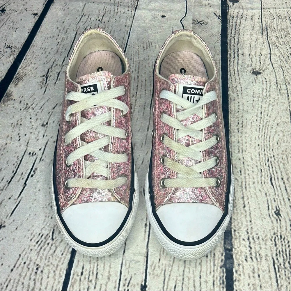Converse pink glitter